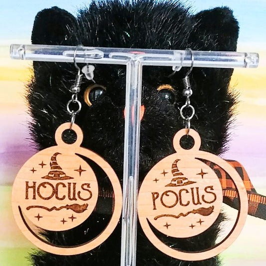 Hocus-pocus Wooden Earrings