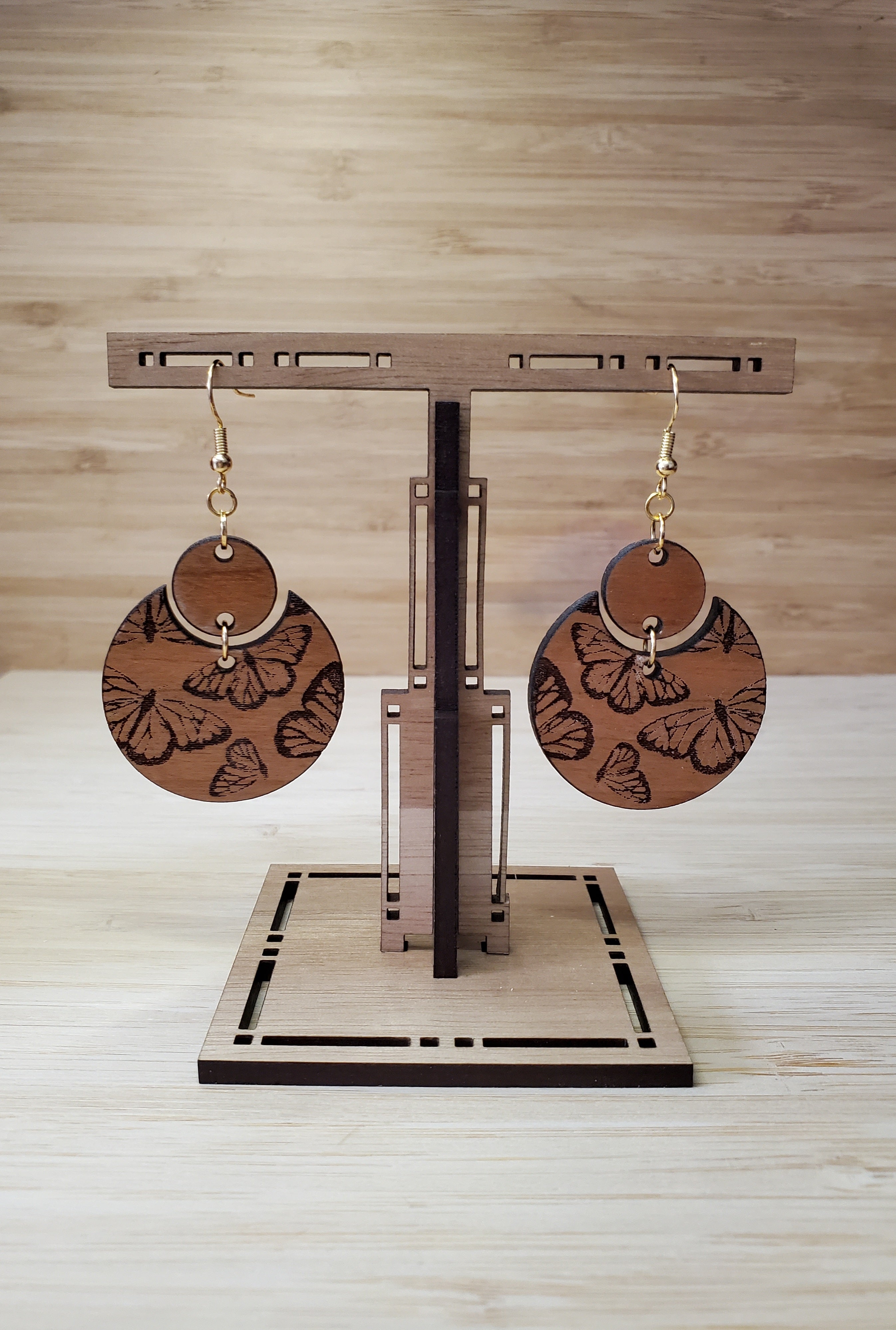 Wooden Butterfly Earrings
