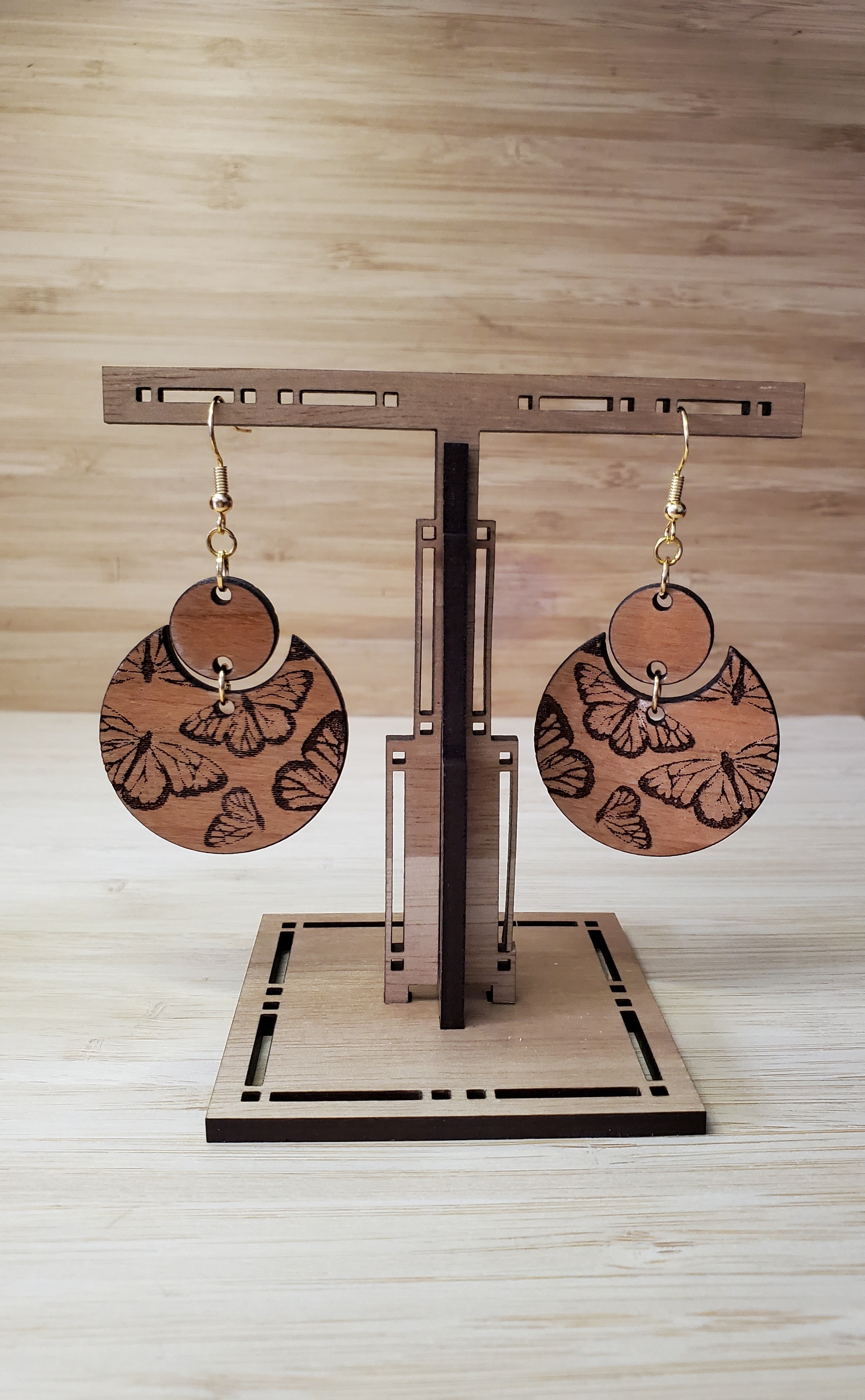 Wooden Butterfly Earrings