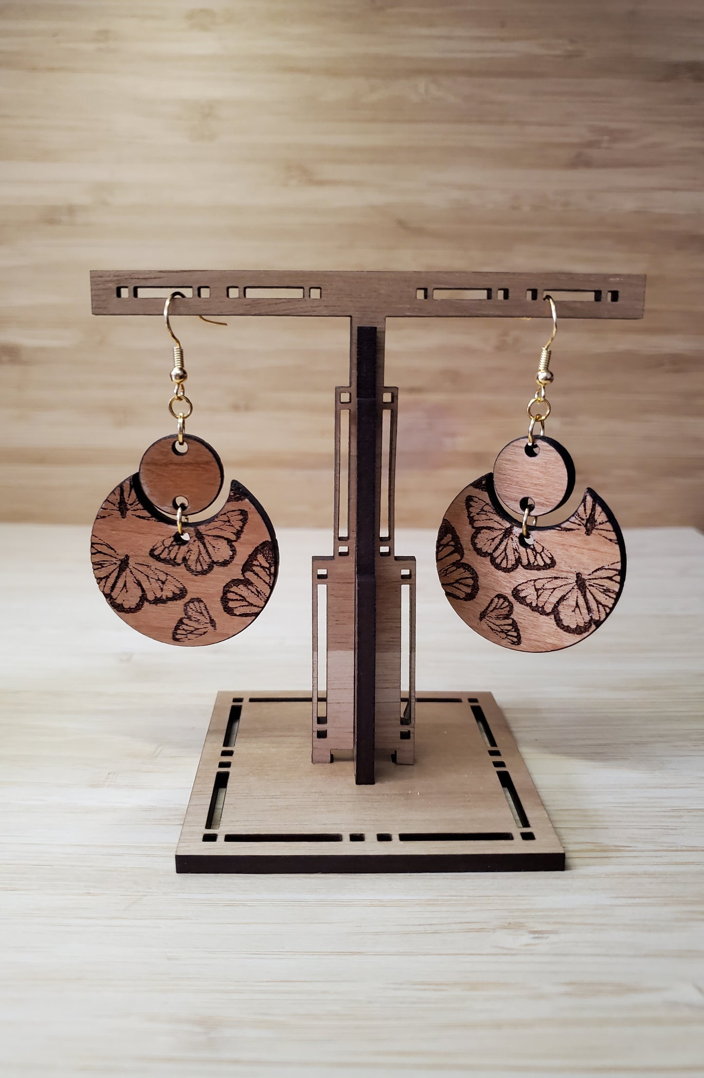 Wooden Butterfly Earrings