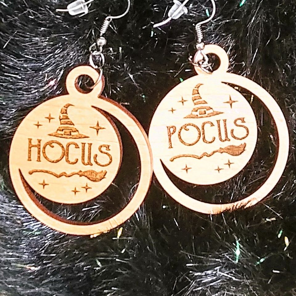 Hocus-pocus Wooden Earrings