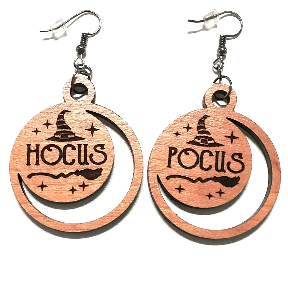 Hocus-pocus Wooden Earrings