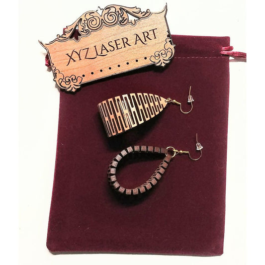 Living Edge Lasered Wooden Earrings
