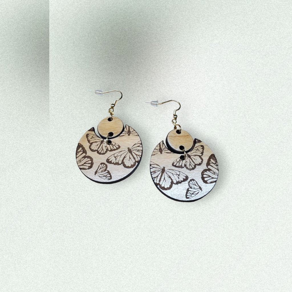 Wooden Butterfly Earrings