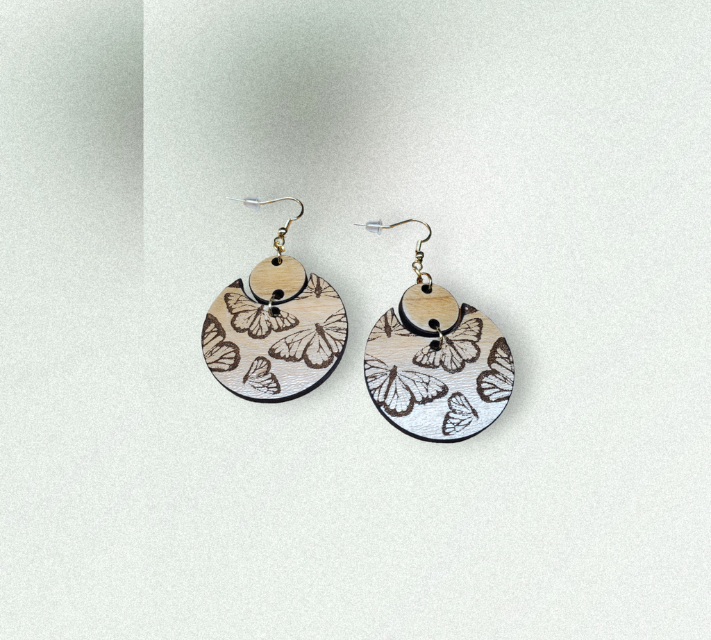 Wooden Butterfly Earrings