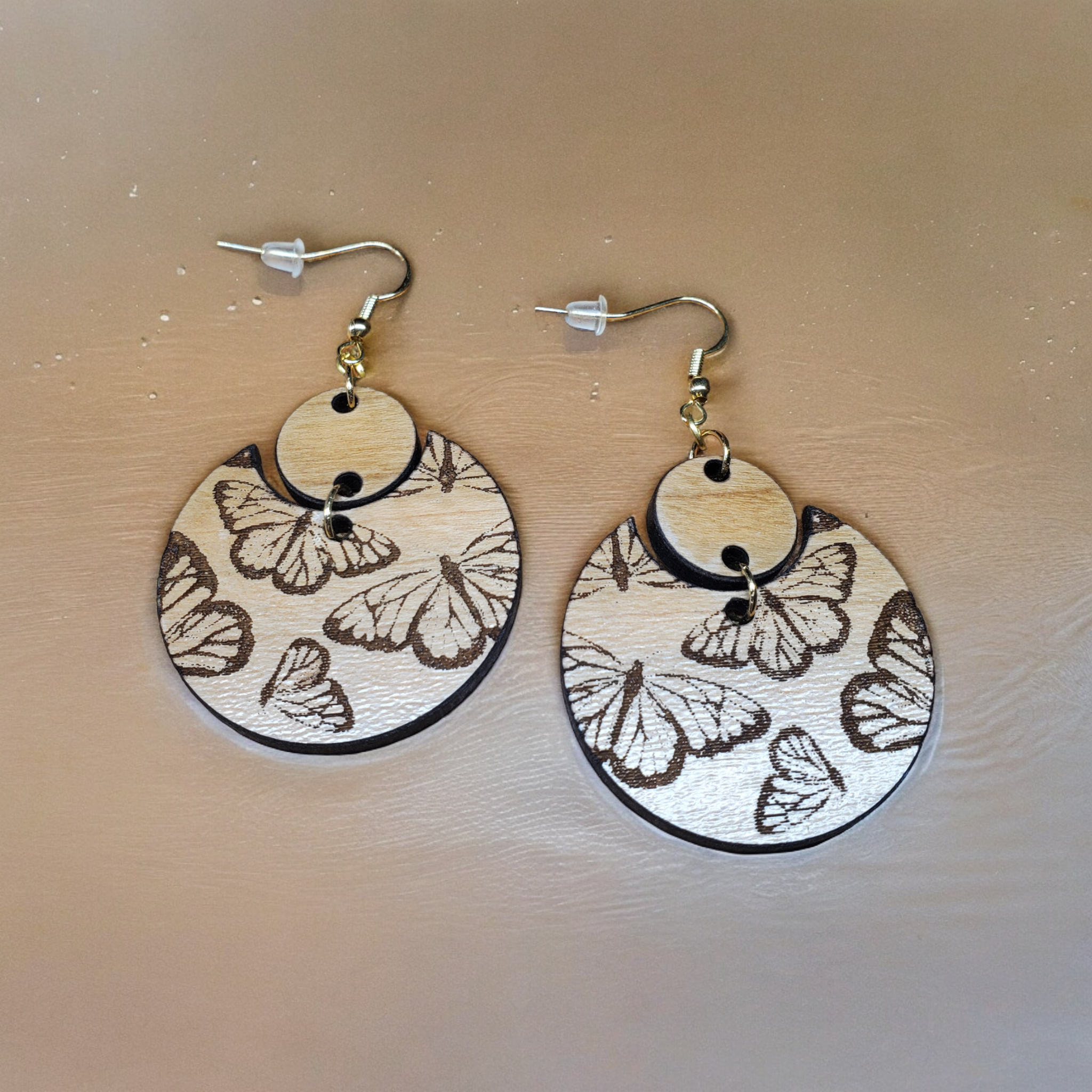 Wooden Butterfly Earrings