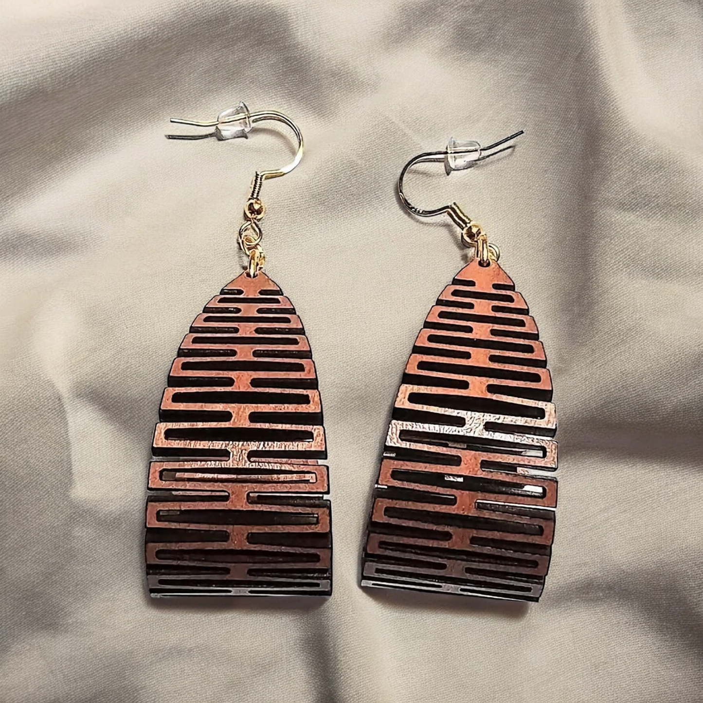 Living Edge Lasered Wooden Earrings