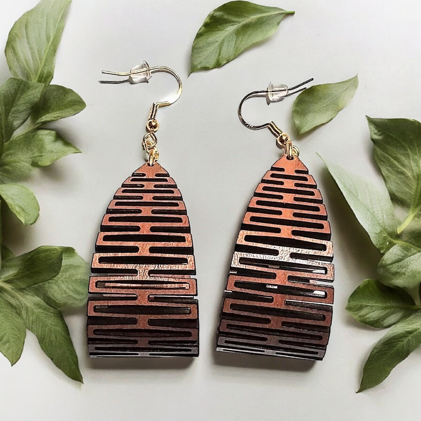 Living Edge Lasered Wooden Earrings