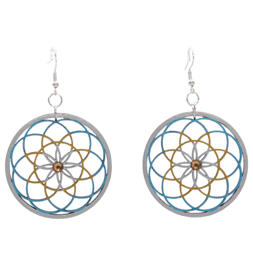 Laser Handrafted Dream Catcher Wooden Earrings