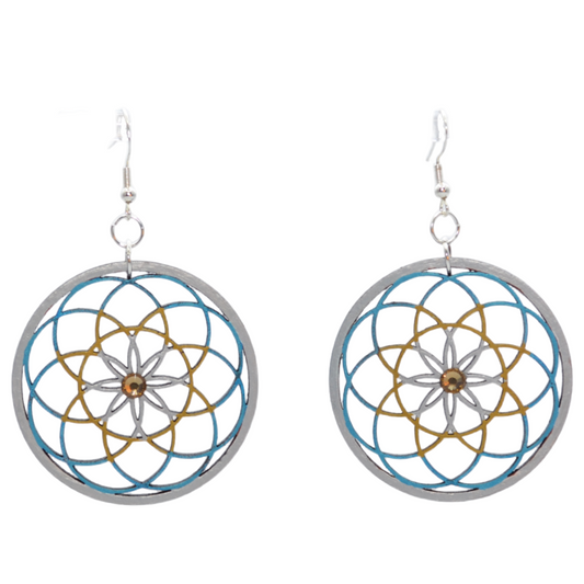 Laser Handrafted Dream Catcher Wooden Earrings